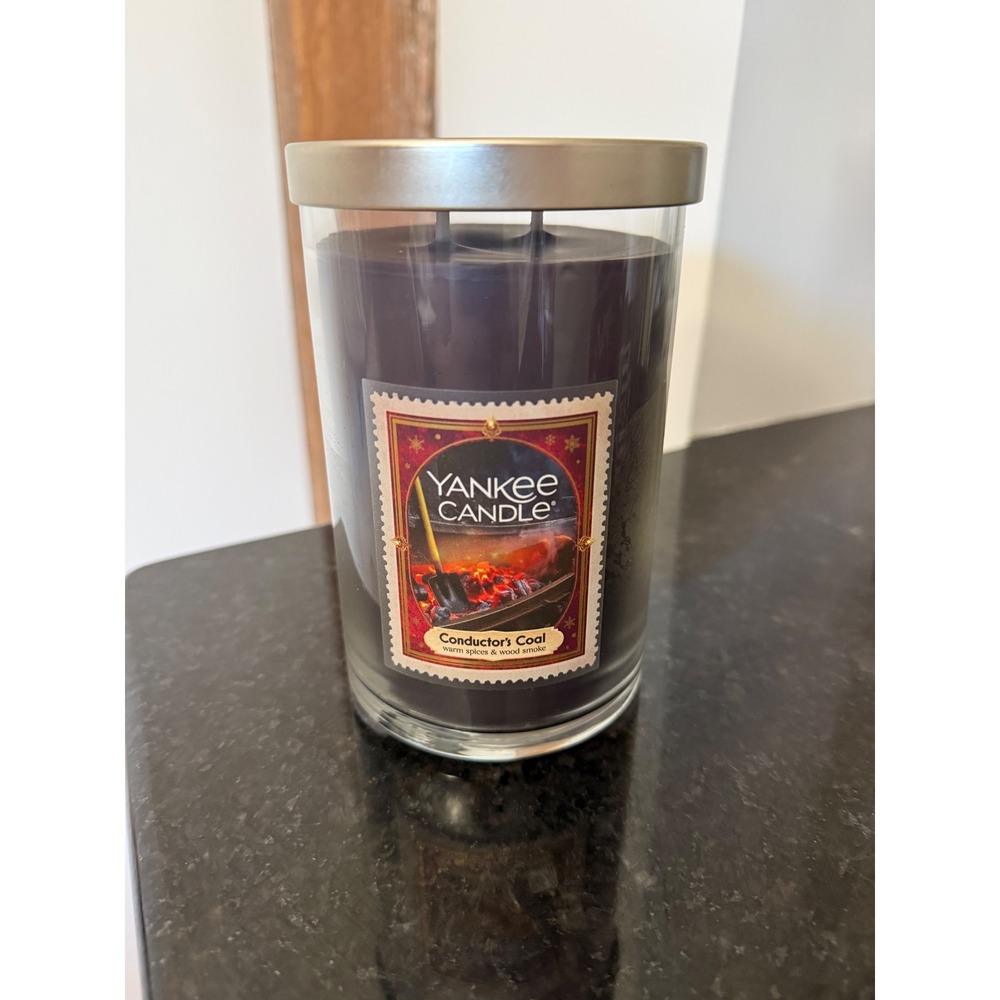 Yankee Candle Conductors Coal 20 oz 2-Wick Tumbler Candle Warm Spices Wood Smoke
